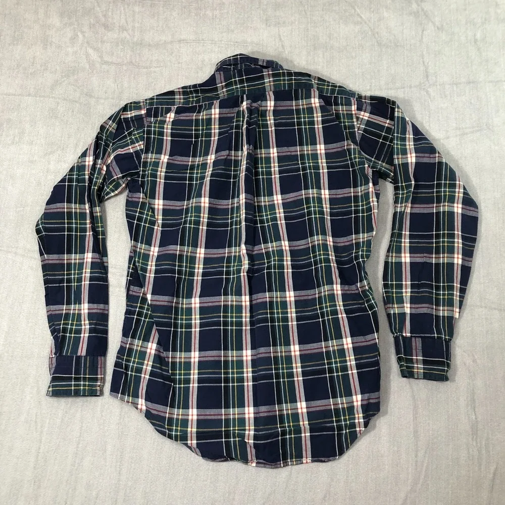 Polo Ralph Lauren Button Down Shirt Boys Size 18 Plaid Blue Green L/S Red Pony